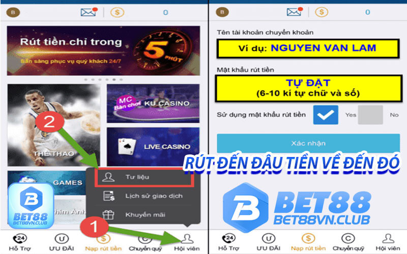 Rút tiền bet88 trực tuyến có an toàn không?